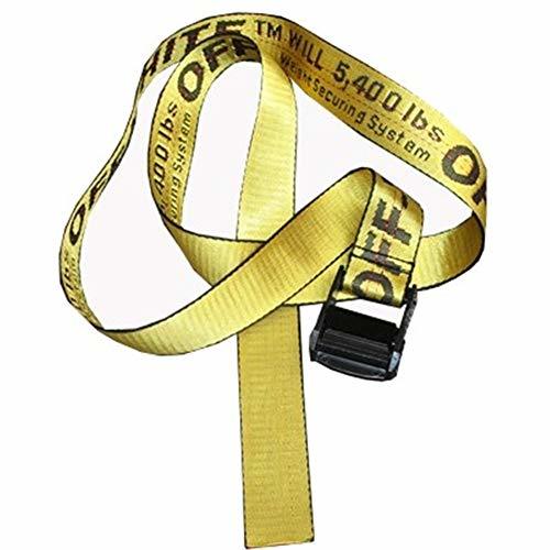 Moda Caliente ow belt amarillo Carta de hebilla de metal decoración ocio lienzo