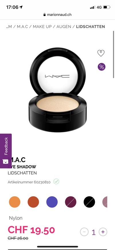 Productos M.A.C Eye Shadow