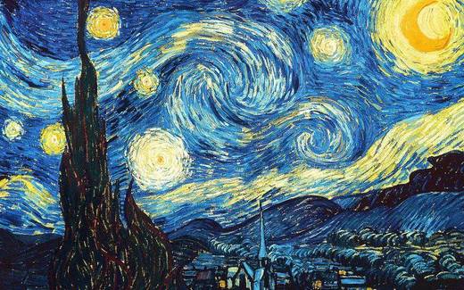 Starry Night, de Vincent Van Gogh, 1889 É uma das mais conhe