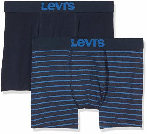 Moda Levi's Levis 200SF Vintage Stripe 0312 Boxer Brief 2P, Hombre, Blau