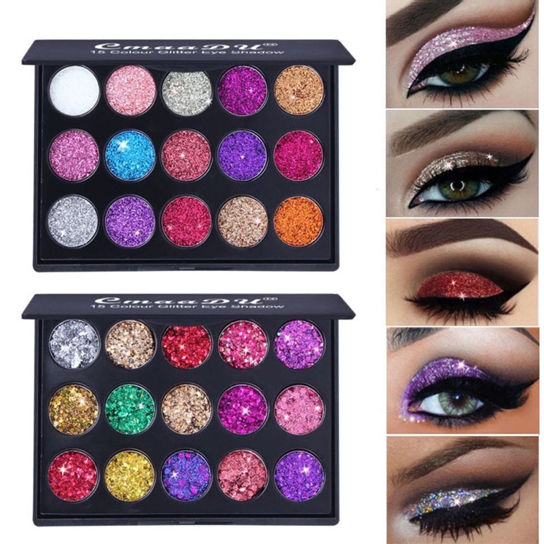 Producto Paleta de 15 cores glitter