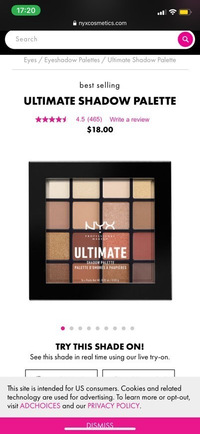 Product NYX Ultimate Shadow Palette en Brights