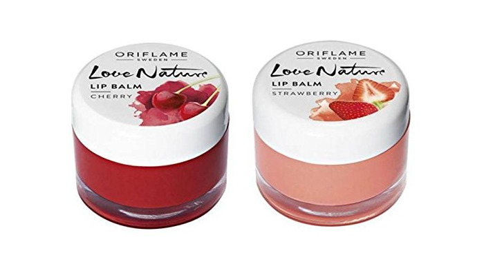 Beauty Oriflame Suecia Love Nature Lip Balm-Cherry & Strawberry(Pack de 2) cereza, fresa