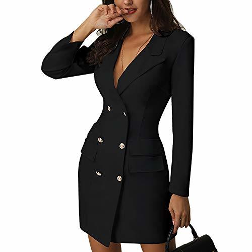 Product Phnirva Vestido para Mujer Blazer Slim Fit Vestido Cruzado con Cuello Cruzado