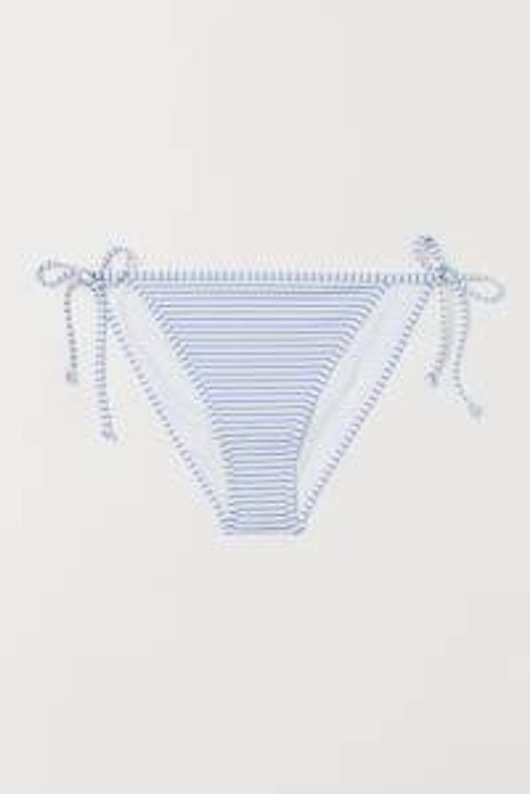 Fashion Braga de bikini de anudar - Azul claro/Rayas blancas - MUJER - H&M