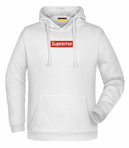 Social Supreme Germany Hoodie Weiss Logo Klein Rot/Weiss