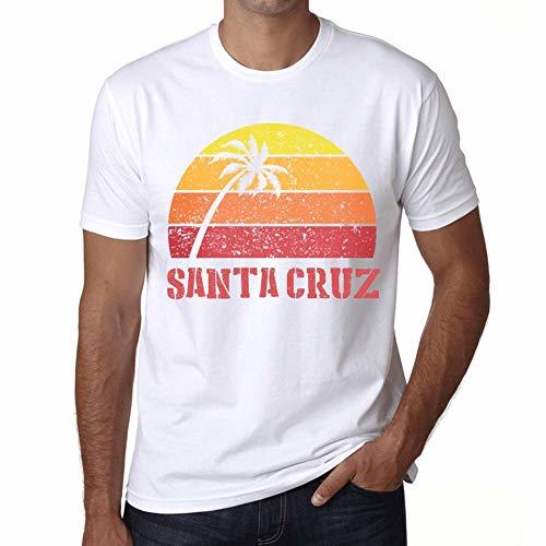 Lugar Hombre Camiseta Vintage T-Shirt Gráfico Santa Cruz Sunset Blanco
