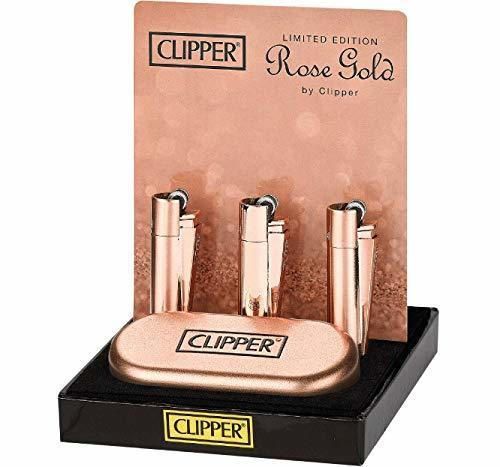 ROSE GOLD Clipper Metal with Metallic Finish Lighter Gift Tin LIMITED EDITION