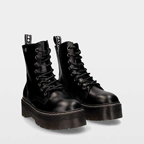 Social COOLWAY Abby, Botas Militares para Mujer, Negro