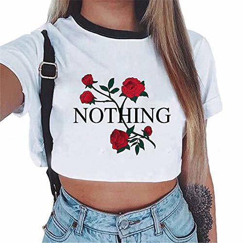 Social Flyself Mujer Riverdale Crop Top Camiseta Impresión Manga Corta Verano Camiseta Tops