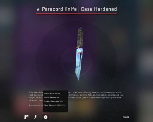 Paracord Knife | Case Hardened (Blue Gem)
