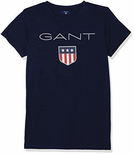 Fashion Gant D1. Shield Logo SS T-Shirt Camiseta, Azul