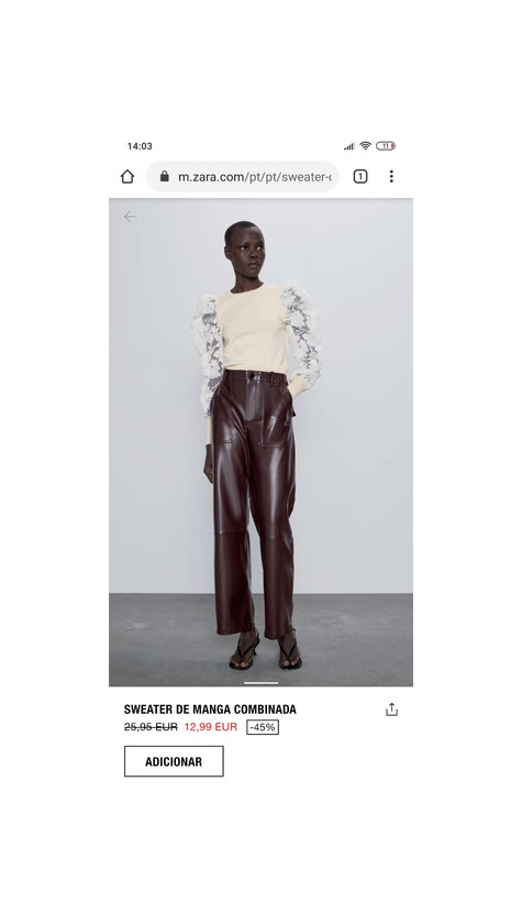 Social Camisola manga bufante zara- Promoção