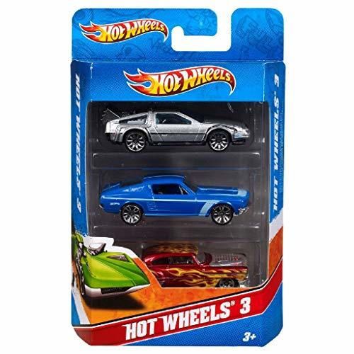 Hot Wheels Pack de 3 vehículos, coches de juguete