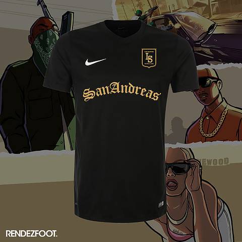 Product T-shirt de futebol gta San Andreas 