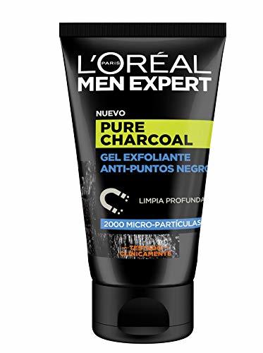 Belleza L'Oreal Men Expert Pure Charcoal, Gel Exfoliante Anti-Puntos Negros, 1 Paquete de