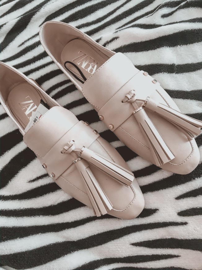 Product Mocassins de pele em tom bege nude