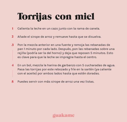 Receta torrijas con miel