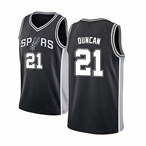 LLZYL Jersey - Spurs 21# Tim Duncan Equipo De Baloncesto Jersey Hombre