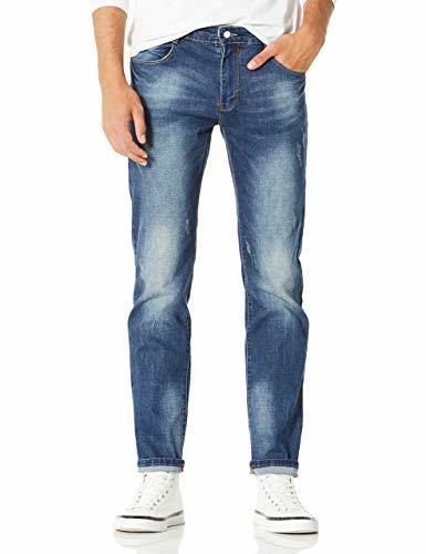 Moda Demon&Hunter 817 Straight Series Hombre Pantalones Vaqueros Recto Jeans DH8171(35)