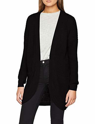 Fashion Vila Clothes Viril L/s Open Knit Cardigan-Noos Chaqueta Punto, Negro