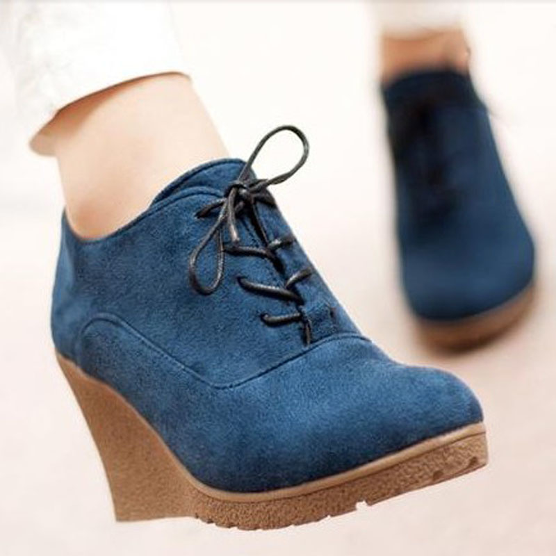 Place LianMengMVP Botas Cuña Mujer Casual Tobillo Boots Tacon Plataforma Botines Moda Color