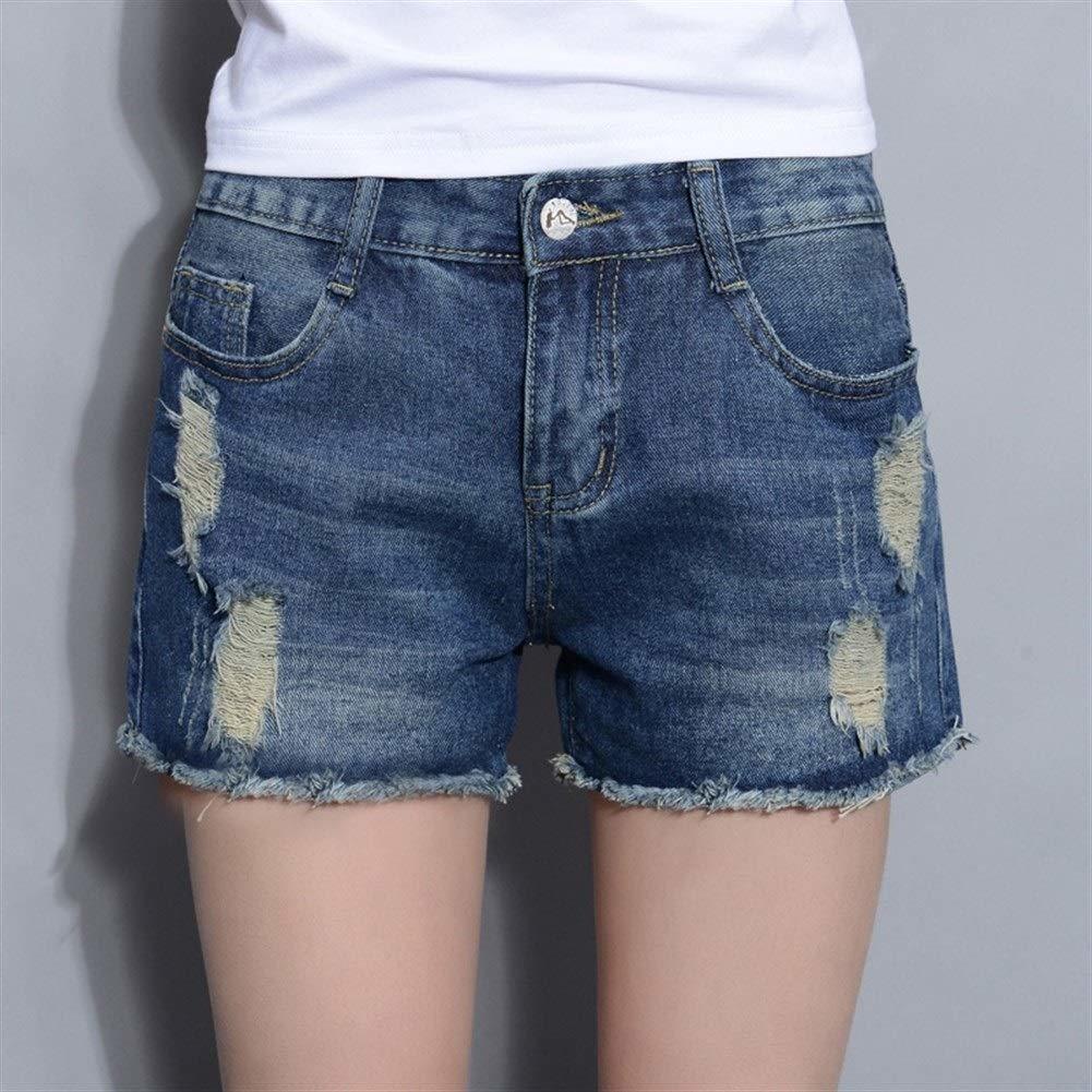 Fashion YUNGYE Coreano Summer Vintage High Waisted Denim Women Shorts Plus Size Slim