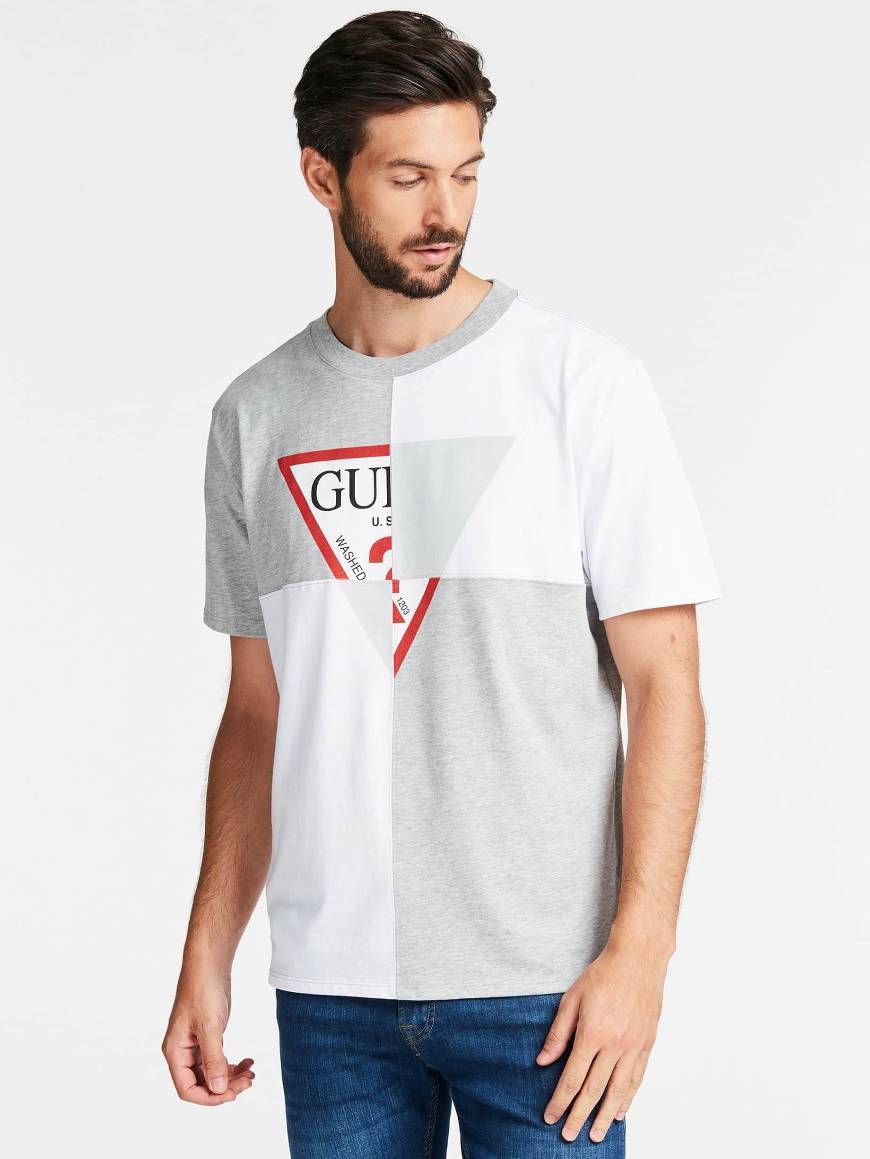 Fashion Guess Logo T-shirt dividida 