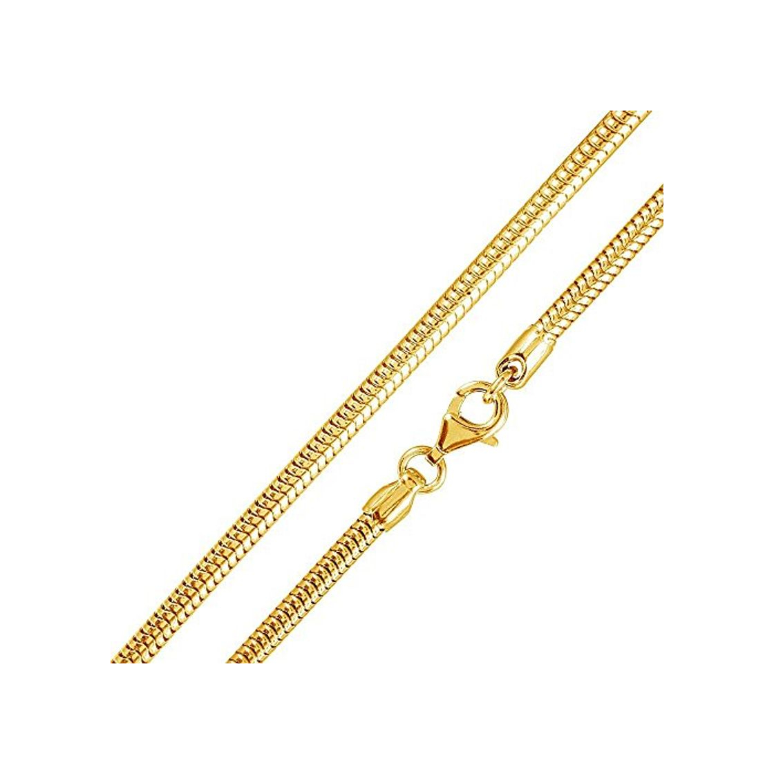 Product 50.0 centimeters) - Materia K22-G Silver Snake Chain in 750 Gold 18