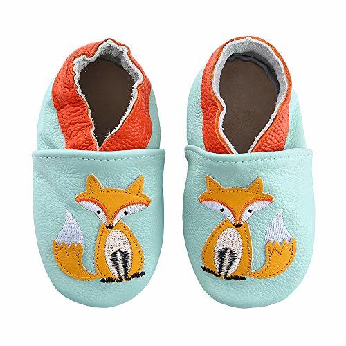 Place Lindos Cuero Suave Zapatos de Bebe Zapatillas Pantuflas Infantiles Patucos 0-3 Años