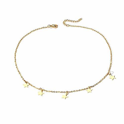 Product GVDHB Charm Necklace For Women Drop Star Gargantilla Color Dorado Collana Kolye