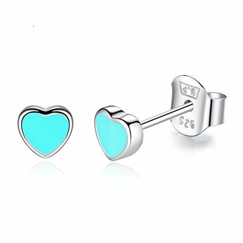 Product CBLXN Pendientes 925 Prata coração de Prata brincos pequenos Senhoras menina acessórios