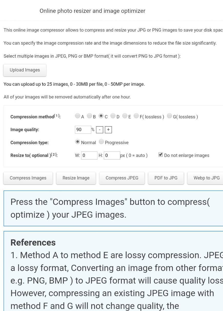 App Online image optimizer