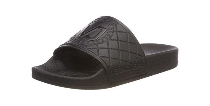 Fashion Versace Jeans Scarpa, Chanclas para Mujer, Negro