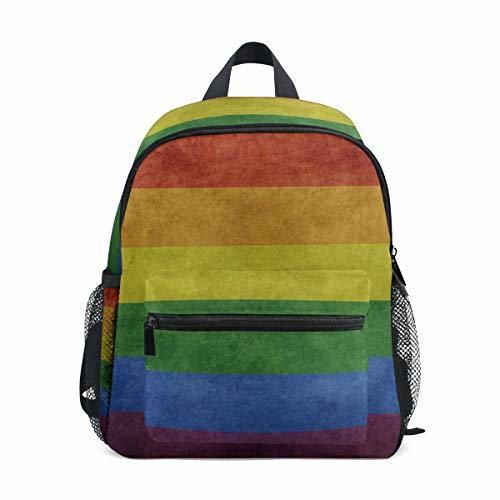CPYang Mochila para niños con Bandera de arcoíris Vintage LGBT