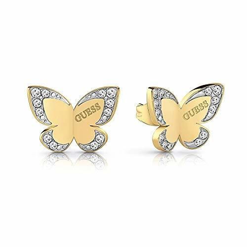 Pendientes Guess Love Butterfly acero inoxidable quirúrgico logo chapados oro UBE78011 [AC1127]