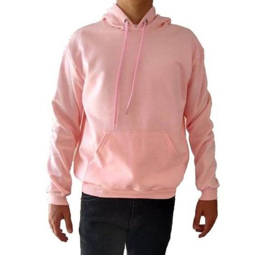 Moletom Club 21 Canguru Liso Capuz Masculino - Rosa | Zattini