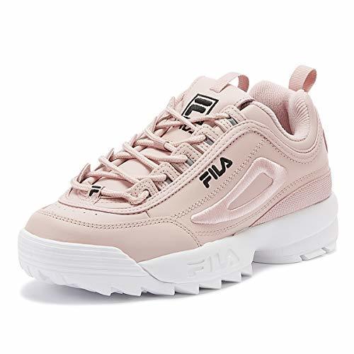 Fashion Fila Disruptor II 3D Embroider Mujer Peachskin Rosa Zapatillas-UK 7