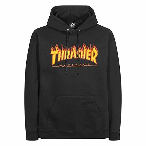 Product Trasher Logo Flame Noir Sweat Capuche