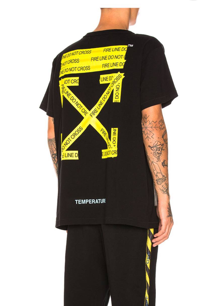 Fashion Off white fire tap t shirt