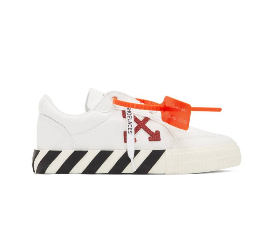 Social Off-White

White & Purple Vulcanized Low-Top Sneakers

