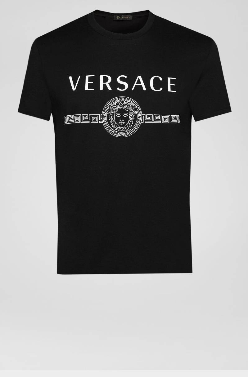 Moda T shirt Versace logo sustainable