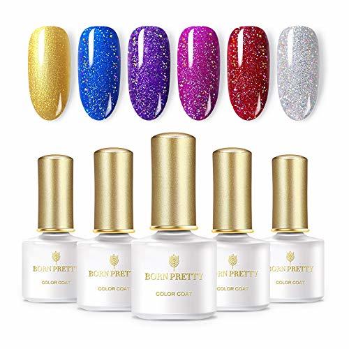 Places BORN PRETTY Glittery Sequins Gel 6ml Soak Off UV LED Diamond Nail