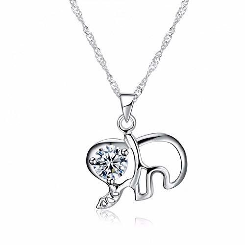 Product FyaWTM Collar Colgante For Plata de Ley 925 Lindo Elefante Abrazo Collares