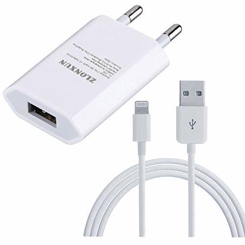 Electrónica ZLONXUN Cargador 1A y Cable para iPhone 6 6S Plus 7 7