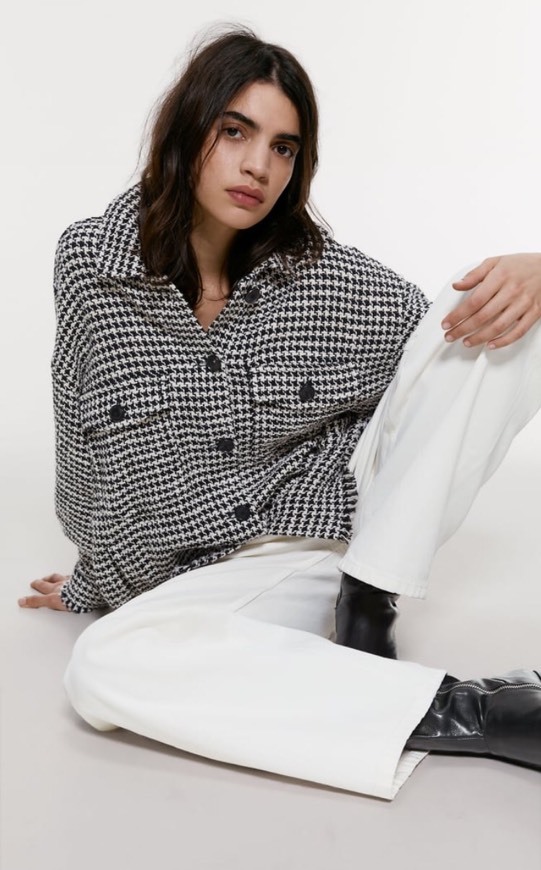 Social Camisa Zara aos quadrados