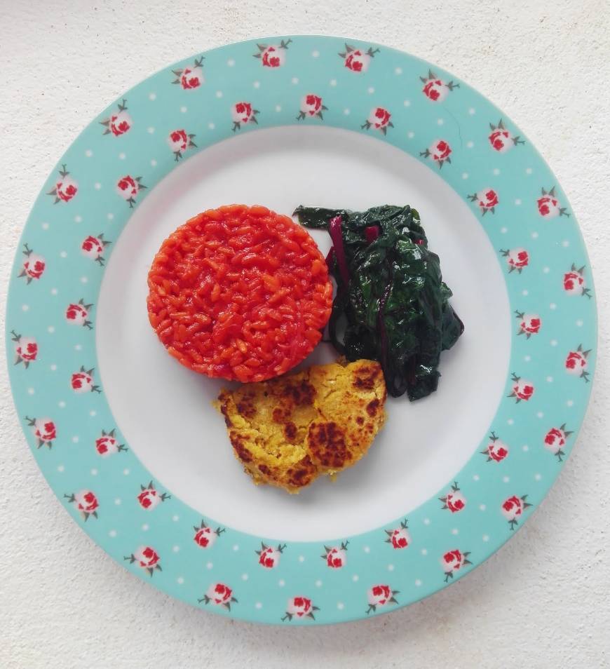 Producto Chickpea hamburger with beetroot rice 🍚 