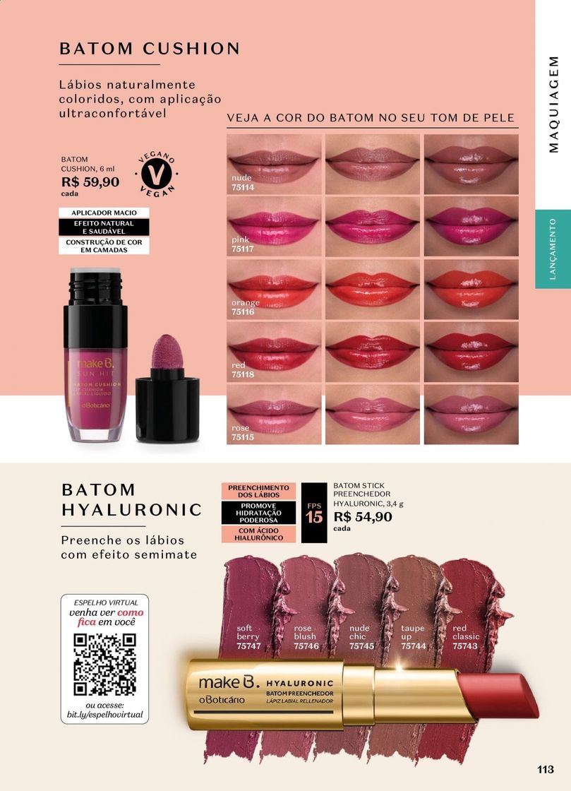 Fashion Make B. Hyaluronic Batom Stick Rose Blush FPS 15, 3,4 g