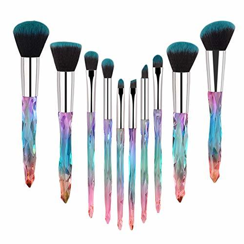 Belleza Pincel de maquillaje Crystal Artificial Set 10pcs del maquillaje de la manija