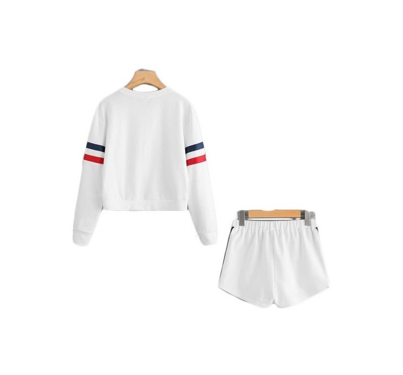 Product Conjunto Feminino Blusa Cropped E Short De Moletom Tumblr